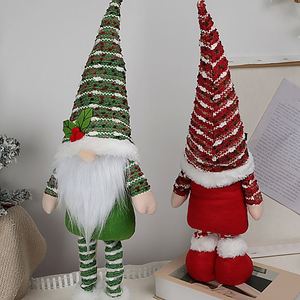 Juego de 2 Gnomos Navideños con Detalles de Aloe Vera y Patas Extensibles para Decoración Navideña del Hogar y Fiestas - Product Image 3