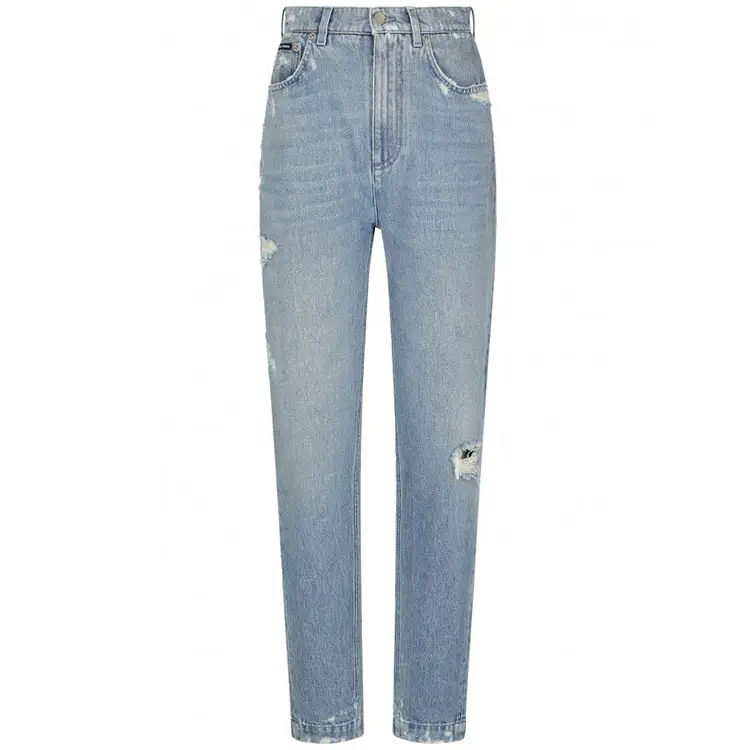 Sommer Hellblau Neue Loose Damen Jeans mit geradem Bein Stilvolle und einfache Jeans mit hoher Taille Retro Girl Jeans