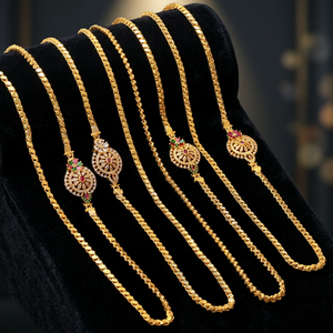 สร้อยคอทองคำแท้ 14K 18K 24K แบบไมโครโกลด์ ประดับเพชร CZ พร้อมโซ่ทองเหลือง เครื่องประดับแฟชั่น สร้อยคอทองประดับเพชร CZ ขายส่ง - Product Image 1