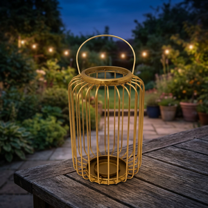 Luxury Premium Quality Iron Metal Wall Decor Designer Hanging <b>Lantern</b> Tea Light Natural Portable Home Decoration <b>Brass</b> Flameless - Product Image 3
