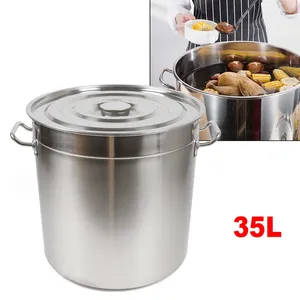 35L thiết kế hiện đại dày thép không gỉ công suất lớn súp Chứng Khoán nồi với nắp xử lý cho nhà hoặc nhà hàng sử dụng - Product Image 3