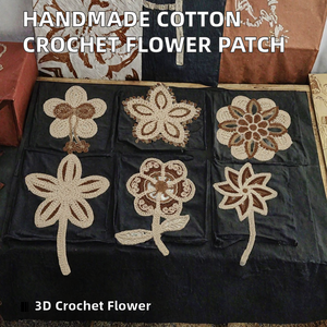 Handmade Cotton Crochet Flower <b>Applique</b> Patch DIY Embroidery <b>Lace</b> Motif Patch for Clothing Bags Accessories Sewing Decoration - Product Image 2