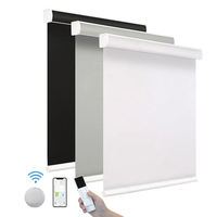 Stores enrouleurs horizontaux motorisés électriques intégrés ZigBee Tuya Smart, occultants, imperméables, durables, en polyester, pour hôtel et bureau