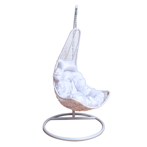 Venta al por mayor de encargo de alta calidad de diseño de moda Hotel jardín adulto marco de metal ratán Patio <span class=keywords><strong>colgante</strong></span> columpio <span class=keywords><strong>silla</strong></span> fría con soporte - Product Image 4