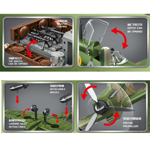 Ensemble de briques de construction de chasseur Spitfire de <span class=keywords><strong>la</strong></span> Seconde <span class=keywords><strong>Guerre</strong></span> mondiale, jouet de construction de l'armée aérienne, kit de construction de camion de <span class=keywords><strong>la</strong></span> Seconde <span class=keywords><strong>Guerre</strong></span> mondiale avec figurines - Product Image 4