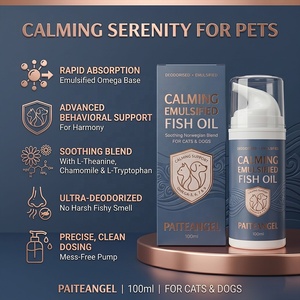 <span class=keywords><strong>Huile</strong></span> d'oméga liquide émulsifiée OEM pour animaux <span class=keywords><strong>de</strong></span> compagnie, soutien apaisant, gouttes pour chiens et chats, supplément anti-stress, marque privée, usine - Product Image 1