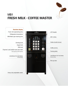 Distributeur automatique de café avec lait frais, double réservoir à grains de café et thé fraîchement infusé - Product Image 4