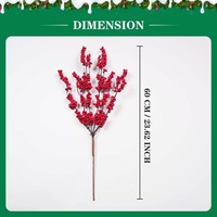 Grosir buah merah buatan Aksesori bunga Natal buah keberuntungan simulasi Holly meriah & perlengkapan pesta