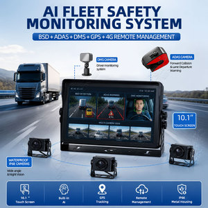 Sistema de Monitoreo de Seguridad para Flotas con IA de 10.1 Pulgadas, Kit de Cámara para Camiones BSD ADAS DMS, Monitoreo Remoto 4G GPS para Vehículos Comerciales QW-XF10G - Product Image 1