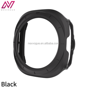 NEXVOGUE pour <span class=keywords><strong>Watch</strong></span> Ultra 47mm – Coque en TPU <span class=keywords><strong>plastique</strong></span> respirant avec boucle à clipser – Housse de téléphone noire avec sangle - Product Image 1