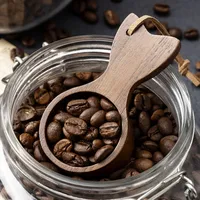 Cuillère à café expresso écologique en bois de noyer Accessoire de mesure et de dosage pour le thé, le sucre et le café