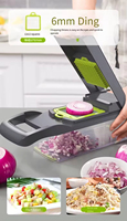 16-In-1 Multifunctionele Roestvrijstalen Handheld Groentehakselaar Handmatige Uiensnijder Fruit Snijmachine Aardappelen Dunschiller Fruit