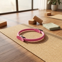 Set Cincin Pilates Aksesoris Yoga Studio Home Gym Peralatan Olahraga Bahan EVA Beige Ringan Anti Selip Tahan Lama