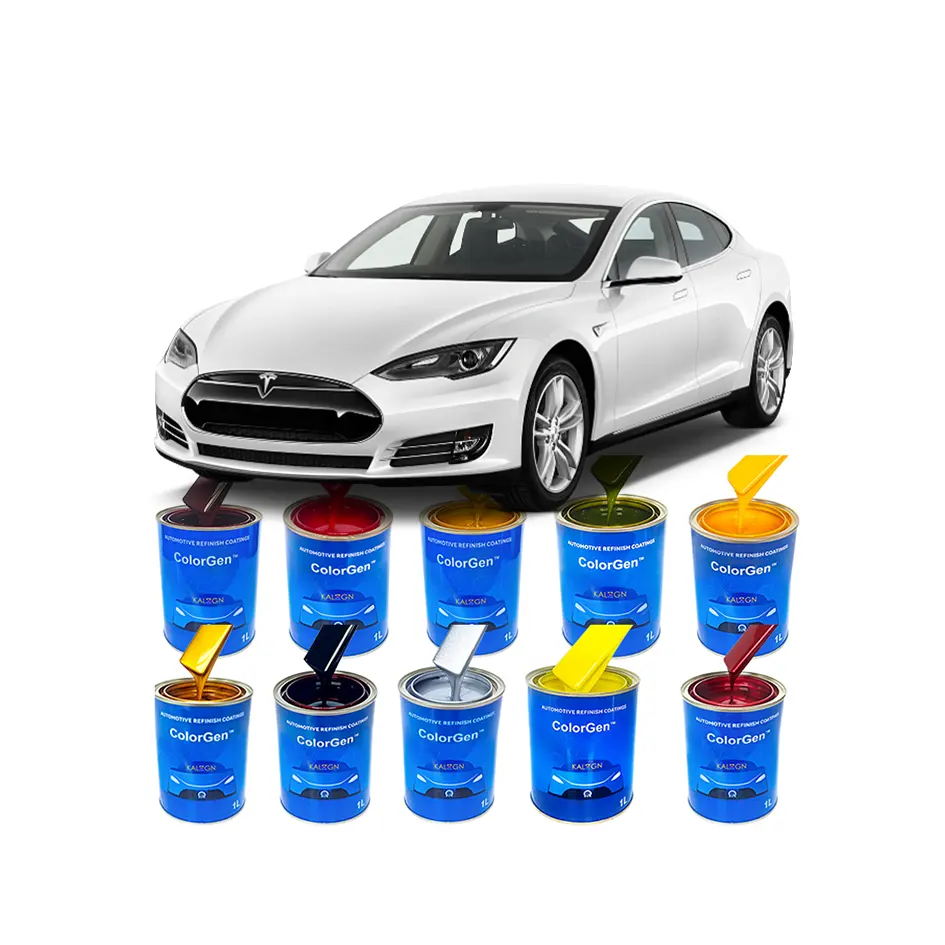 Base de peinture de réparation de carrosserie automobile Revêtement liquide acrylique pour voiture et bateau Peinture aérographe Application de métal par pulvérisation