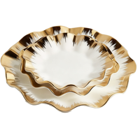 Chine nouveau design ensemble d'assiettes en céramique de luxe de bonne qualité arabe doré pour la fête de mariage