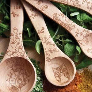 Ensemble de cuillères à mesurer en bois de style japonais, 4 pièces, outil de cuisine créatif pour la cuisson et la pâtisserie - Product Image 3