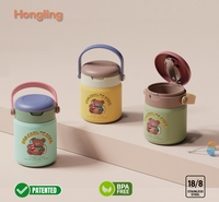 Hong Ling Pot de nourriture de camping 360ml/480ml-Boîte à lunch thermique en acier inoxydable avec cuillère pliante