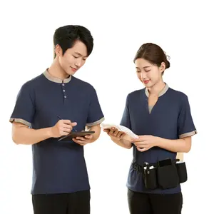 Restaurant hotel cleaning company employee uniform housekeeping uniforms unisex shirts