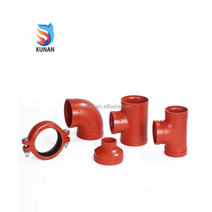 カスタマイズされた溝付きパイプ継手 ダクタイル鋳鉄エルボ ティー カップリング 消火用 高温耐性 - Product Image 1