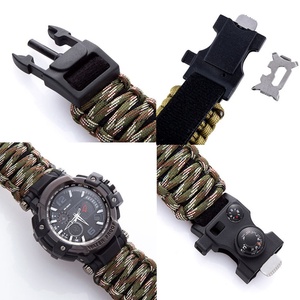 Montre de survie en plein air, bracelet, équipement d'urgence pour le camping et la randonnée, multifonctionnelle, étanche, tactique, en paracorde - Product Image 3