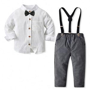 BSL89 Ensemble 3 pièces pour bébé garçon, tenue de baptême, fête formelle, cadeau, manches longues, automne - Product Image 5