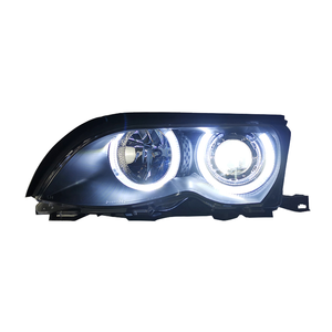 Phares Avant LED Xénon Facelift pour BMW Série 3 <span class=keywords><strong>E46</strong></span> 1998 à 2004 <span class=keywords><strong>Angel</strong></span> <span class=keywords><strong>Eyes</strong></span> Couvercle en Verre de Phare pour Coupé - Product Image 1