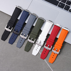 Bracelets de montre en silicone à double libération rapide pour montre <span class=keywords><strong>Tissot</strong></span> Prx avec adaptateur dédié, bracelet de montre en caoutchouc - Product Image 1