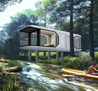 Casa Contenedor Prefabricada de Acero, Cápsula Espacial con Cocina, Sala de Estar y Dormitorio - Casa Móvil de Lujo en Venta