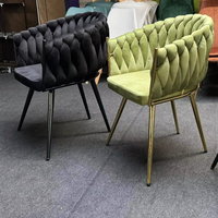 Chaises de salle à manger en velours rembourrées de luxe, confortables pour la maison, le lit, le salon, le restaurant, les hôtels, les banquets, les mariages