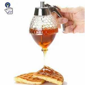 Portable Drip Honey And Syrup Dispenser Juice Bee Storage Pot Drip bottle acrylic honey dispenserHoney Jar