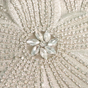 Sang Trọng 3D Hoa Đính Cườm Các Bản Vá Lỗi Với Bạc Kim Loại Chủ Đề Sew-On Phong Cách Đính Cườm Thêu Cổ Áo Ren Đính - Product Image 3