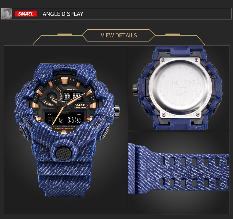 SMAEL 8001 unique design plastic digital watch  in stock sports watch for sale