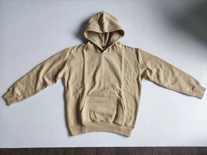 Pull à capuche en coton éponge français d'automne couleur unie avec logo en relief personnalisé ODM fourniture sérigraphie en soie - Product Image 5