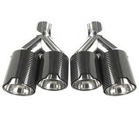 Embout d'échappement double en fibre de carbone personnalisé de style H, haute performance, échappement quadruple en une seule pièce pour accessoires de voiture, finition mate