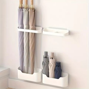 Portaombrelli a parete portaombrelli per uso domestico multifunzionale stile di chiusura senza unghie - Product Image 1