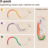 Cordes à mâcher en catnip naturel durables, lot de 3, jouets interactifs rechargeables pour tous les chats