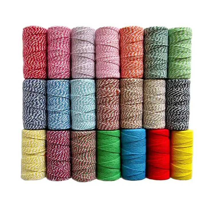 Rollo de hilo de algodón para envolver artesanías, hilo colorido de macramé para manualidades de hogar, textil para regalo, 100M