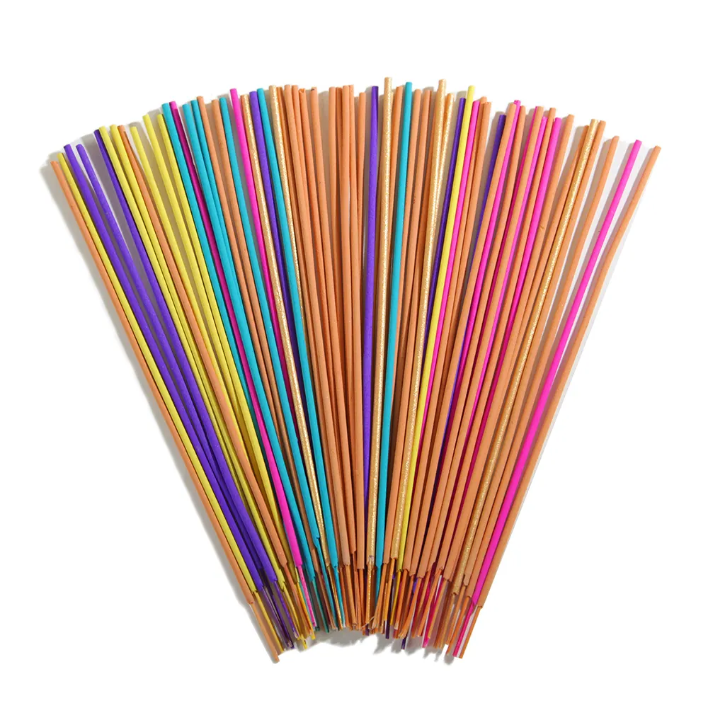 Wholesale 8/12 inch length high-quality colored bamboo incense flower fragrance home healing incense stick with bag