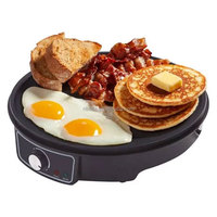 Crêpière électrique antiadhésive Aifa Premium 30 cm en acier argenté pour crêpes, roti, tortillas, blintzes, pancakes, gaufres, œufs, bacon