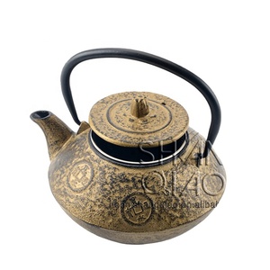 Gusseisen Teekanne Ấm Trà Bằng Gang Thiết Kế Đồng Xu Cổ Nổi Chính Hãng Ấm Trà Bằng Gang Tráng Men - Product Image 2