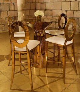 Alquiler de fiesta para eventos Diámetro 4 mesas de cóctel <span class=keywords><strong>Sester</strong></span> Gold Highboy para eventos - Product Image 3