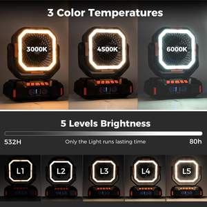 LED Powerbank kamp ile 40000mAh taşınabilir Fan şarj edilebilir Fan açık masa Ventiladores Recargables Ventilador Recargable - Product Image 4