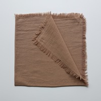 Serviette de table de luxe en coton à bords frangés 45x45cm, couleur unie, pour décoration de table de mariage, style rustique, carrée, pour restaurant, réutilisable