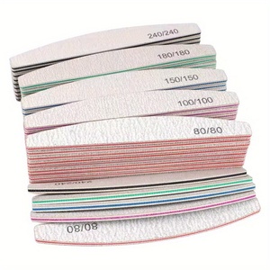 <span class=keywords><strong>Lime</strong></span> à ongles professionnelle 80/<span class=keywords><strong>100</strong></span>/150/<span class=keywords><strong>180</strong></span>/240 en papier de verre, épaisse et résistante, forme demi-lune, accessoires pour ongles - Product Image 4