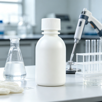 Bouteille de stockage de réactifs liquides en PEHD 60 ml avec couvercle à vis moleté pour solutions liquides médicales, solutions buvables, emballage industriel et pharmaceutique