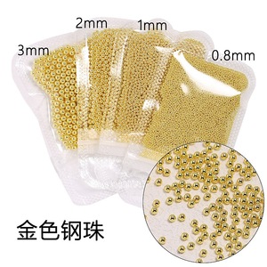 ลูกปัดตกแต่งเล็บ TSZS ขนาด 1 มม. ลูกบอลเหล็กขนาดเล็ก 3 มิติ สีทองและสีเงิน สำหรับตกแต่งเล็บและงาน DIY - Product Image 6