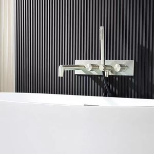 Hiện đại chải vàng phòng tắm vòi Set rộng rãi bồn tắm & vòi hoa sen vòi với mềm phun mô hình làm bằng đồng thau - Product Image 3