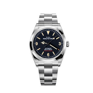 Montre mécanique pour homme MINUTETIME avec logo personnalisé, vintage, 369, mouvement NH35, cristal saphir, luminescent, étanche, bracelet en acier - Product Image 6