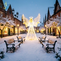 Riesige Weihnachtsengel-Lichtskulptur-Dekoration, wasserdichte LED-Festlaterne für die Außendekoration zu Feiertagen