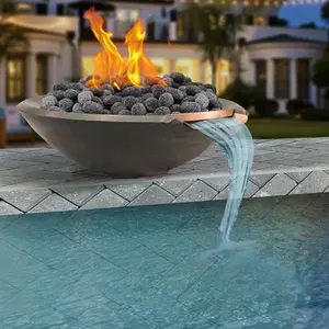 אש קערת עבור בריכה חיצוני firepit עם מים תכונה שחייה בריכת אש קערה